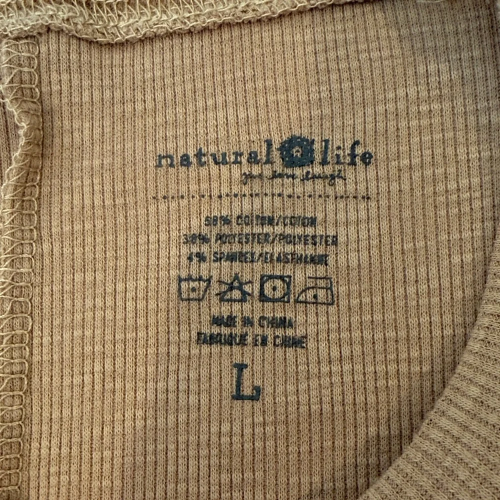 NATURAL LIFE Taupe Short Sleeve Tee with Floral Yin Yang Graphic - Picture 9 of 9